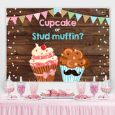 Cupcake Und Zucht Muffin Geschlecht babydusche Hintergrund